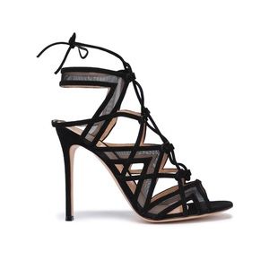 Gianvito Rossi Adria Black Suede Crisscross 105MM
Sandal Sz 40.5